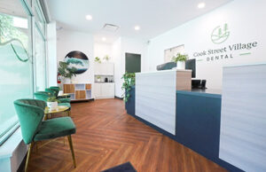 waiting room area of Cook Street Village Dental